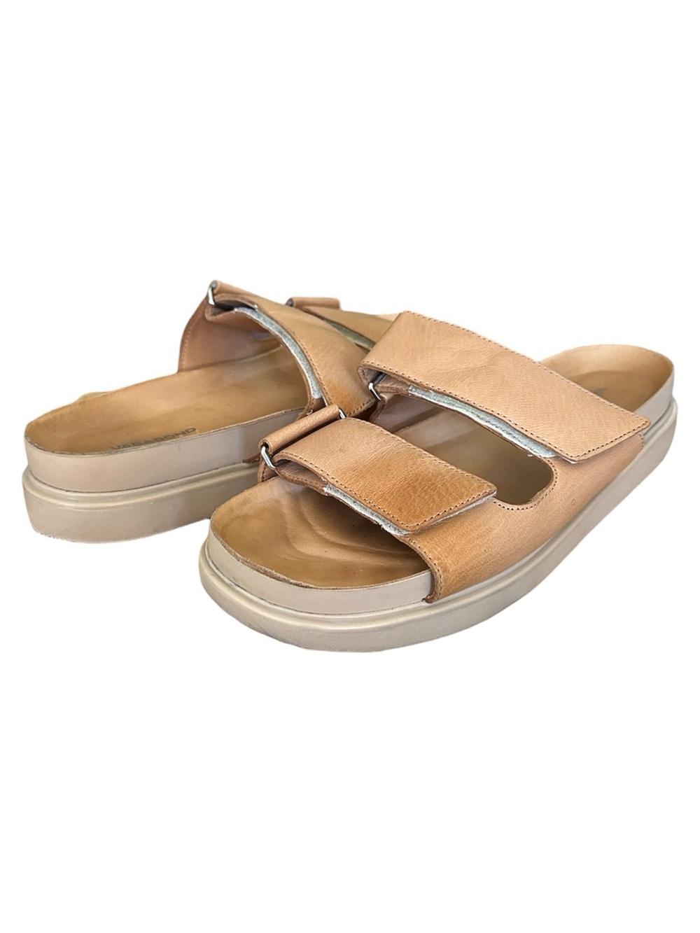 VAGABOND Shoemakers Erin Tan Leather‎ Double Strap Slide Sandals Euro Summer 10
